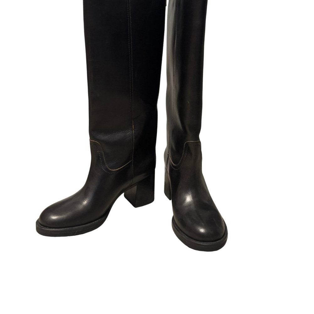 Zara Black Over the Knee Stovepipe Boots